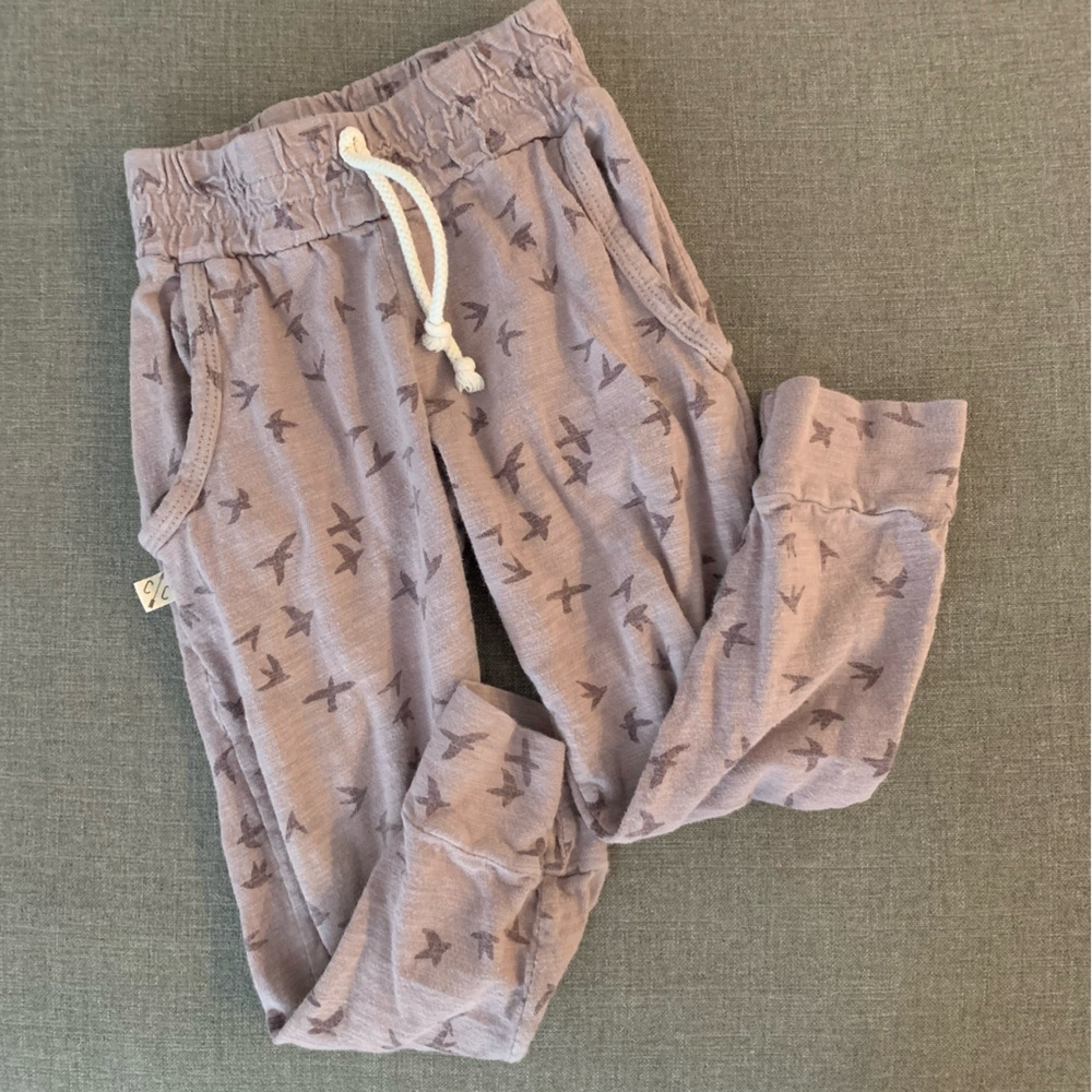 Joggers- Childhoods Clothing/ 4T/ mauve, birds/ guc